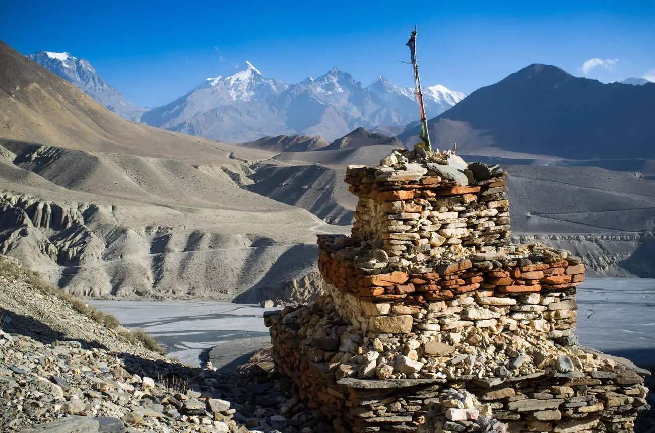 A mountainous view of Lower Mustang, Nepal.